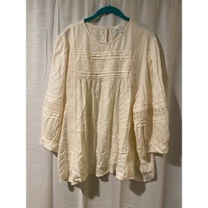 Cream Flowy Blouse